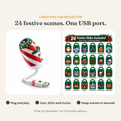 Christmas car projector with its 24 festive scene slides