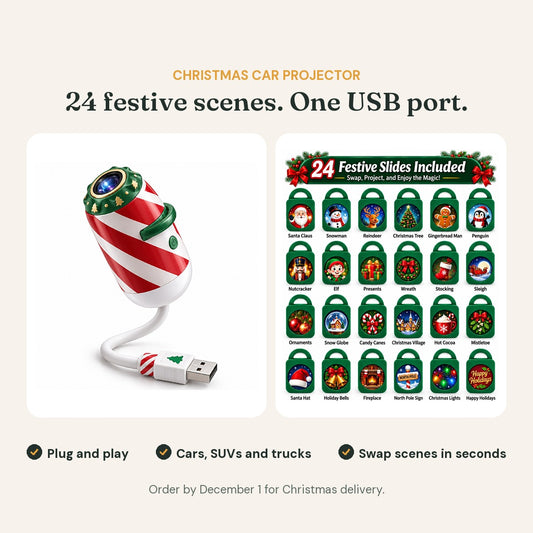 Christmas car projector with its 24 festive scene slides