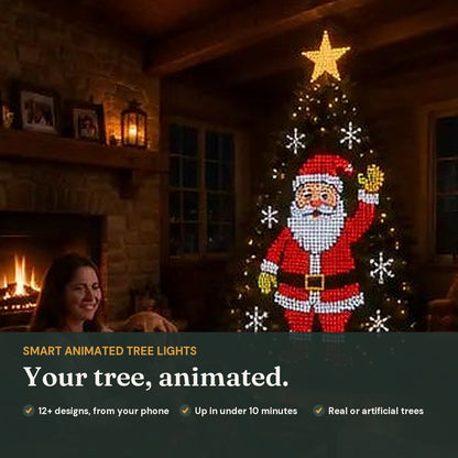 Smart animated tree lights: your tree, animated, with 12+ designs from your phone